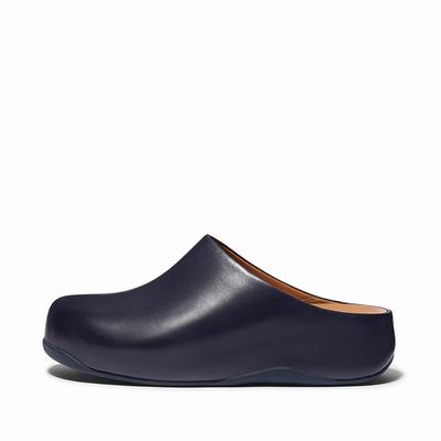 Fitflop Women's SHUV Leather Clogs - Navy, LS9418673